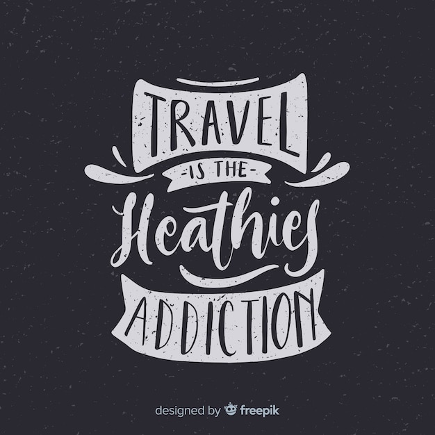 Free vector hand drawn travel lettering background