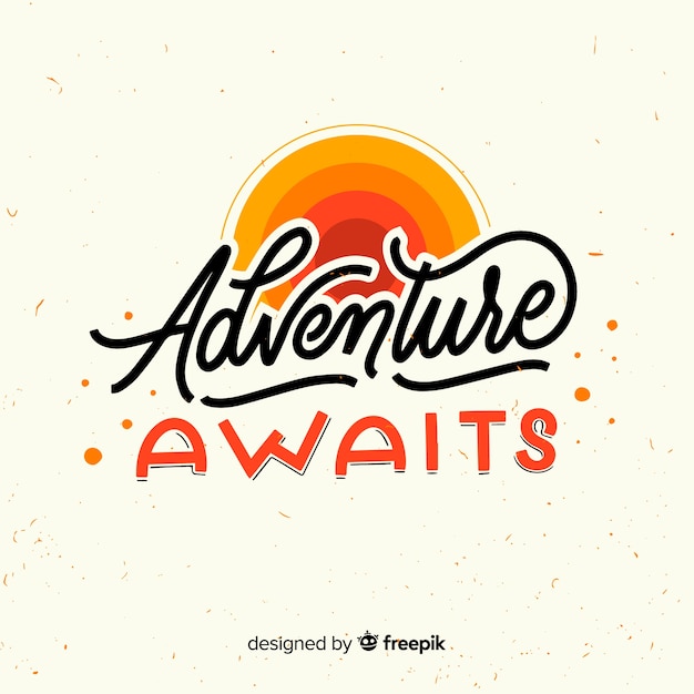 Hand drawn travel lettering background 