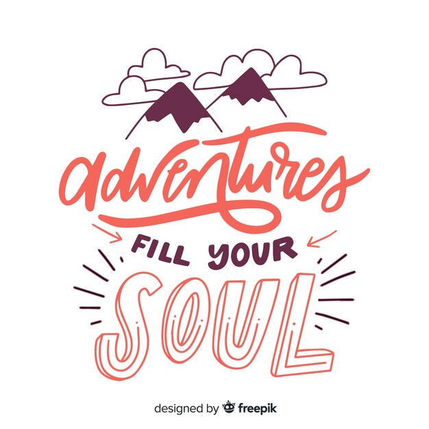 Hand drawn travel lettering background 