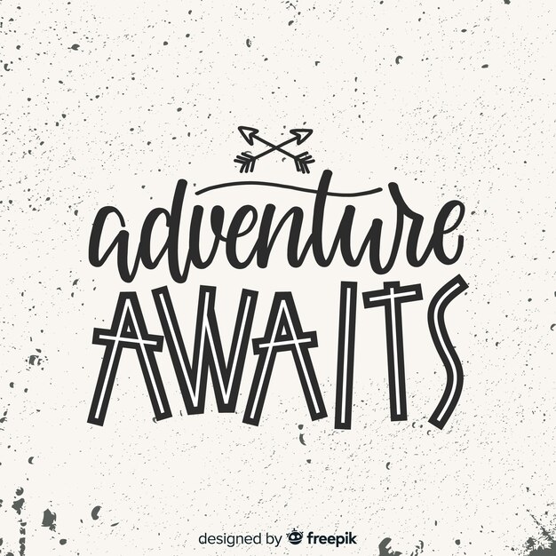 Hand drawn travel lettering background 