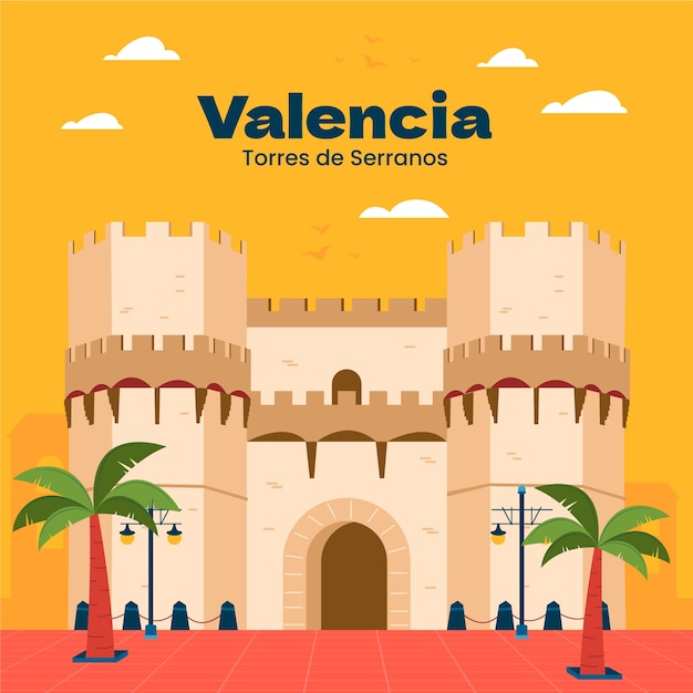 hand drawn travel location illustration