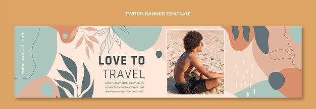 Hand drawn travel twitch banner