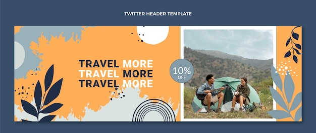 Free vector hand drawn travel twitter header