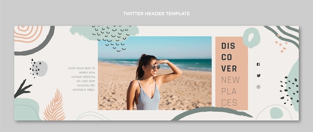 손으로 그린 여행 트위터 헤더