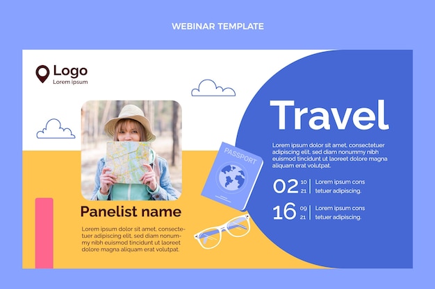 Free vector hand drawn travel webinar template