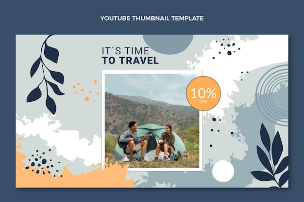 Free vector hand drawn travel youtube thumbnail