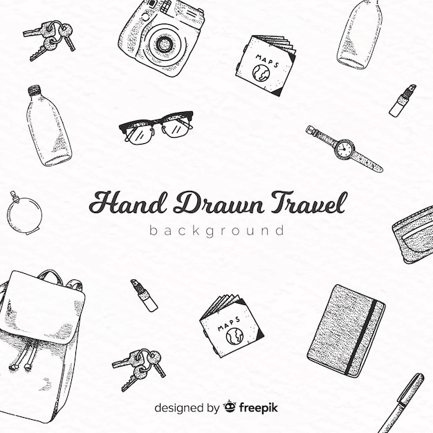 Free vector hand drawn travel