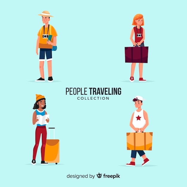 Free vector hand drawn traveler set