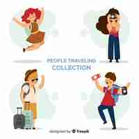 Free vector hand drawn traveler set