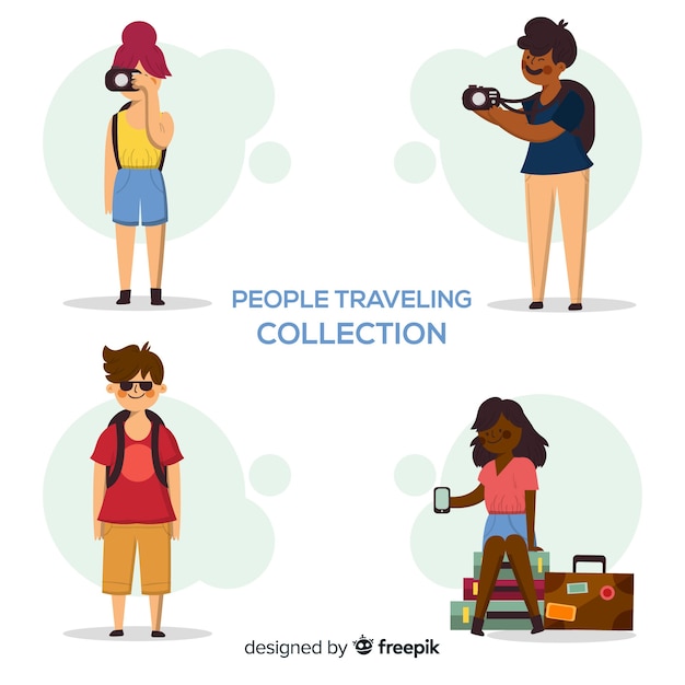 Free vector hand drawn traveler set