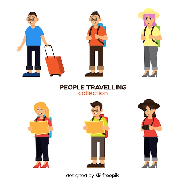 Free vector hand drawn traveller set