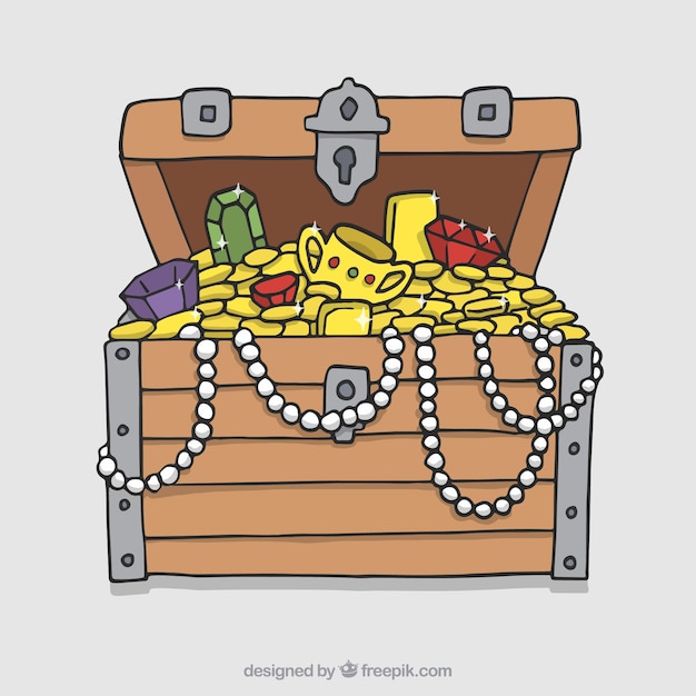 Free vector hand drawn treasure box