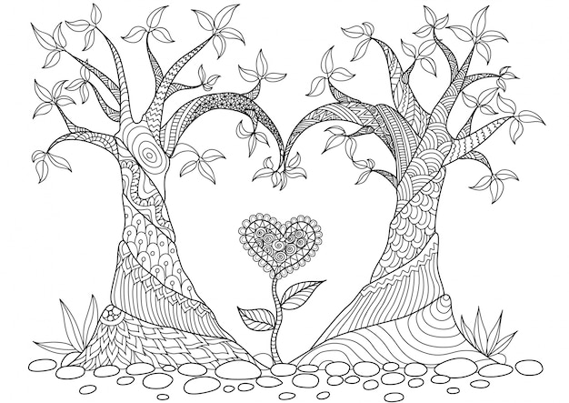 Hand drawn tree background