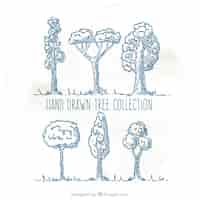 Free vector hand-drawn tree collection