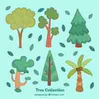 Free vector hand drawn tree collection