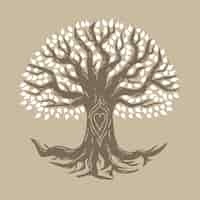 Free vector hand drawn tree life symbolism