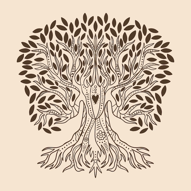 Hand-drawn tree life theme