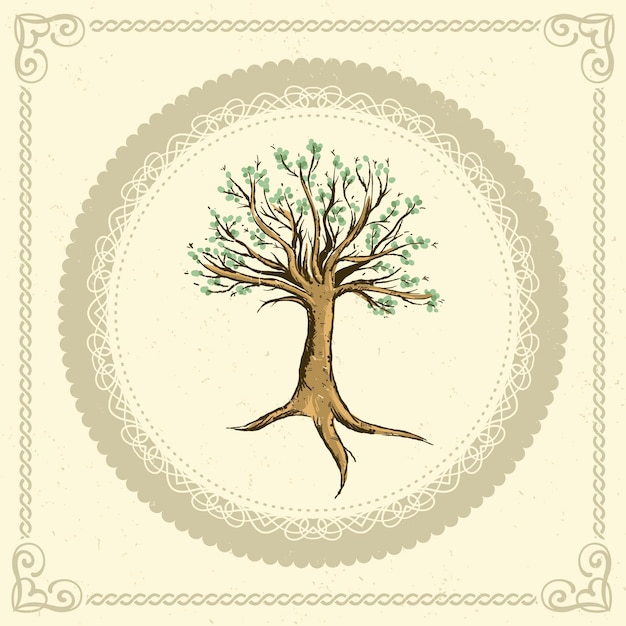 Free vector hand drawn tree life