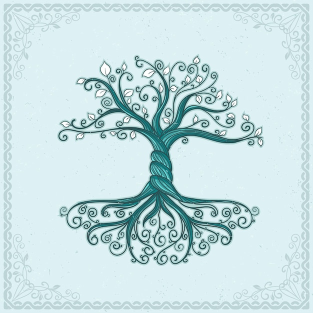 Free vector hand drawn tree life