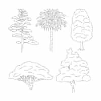 無料ベクター 手描きの木のイラスト
