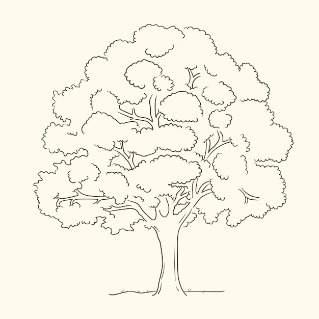 Illustrazione del profilo degli alberi disegnati a mano