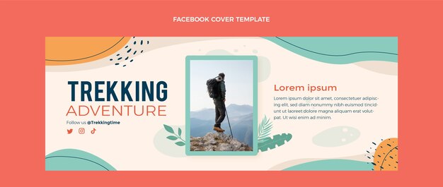 Hand drawn trekking facebook cover