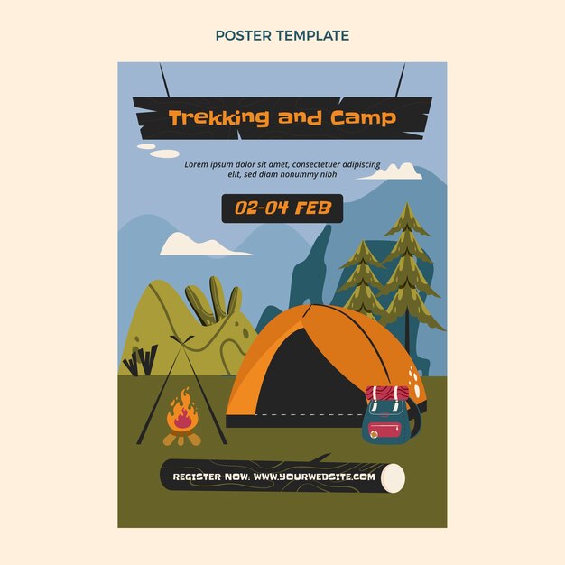 Hand drawn trekking poster