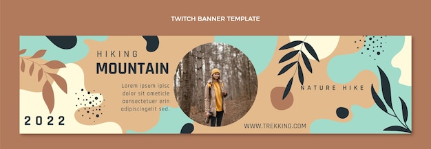 Free vector hand drawn trekking twitch banner