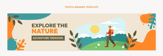 Hand drawn trekking twitch banner