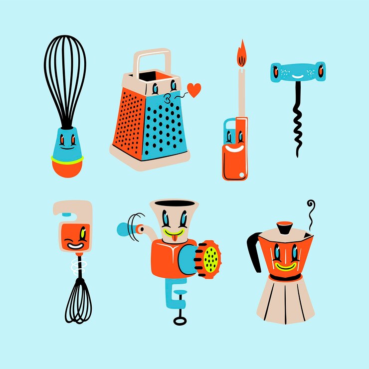 Free Vector hand drawn trendy cartoon elements collection