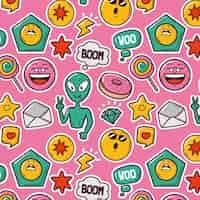 Free vector hand drawn trendy cartoon pattern design