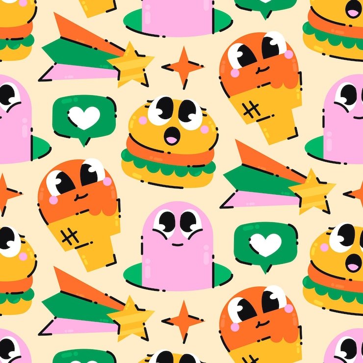 Free Vector hand drawn trendy pattern
