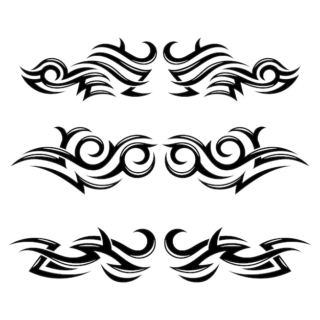 Free vector hand drawn tribal tattoo border element