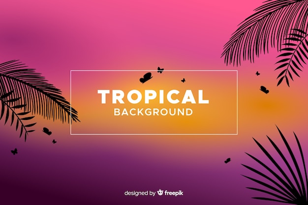 Hand drawn tropical background