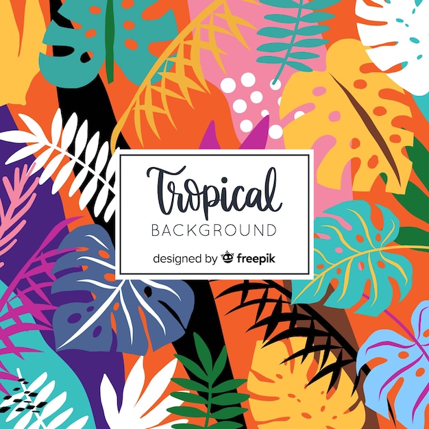 Hand drawn tropical background