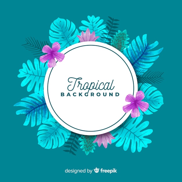 Hand drawn tropical background