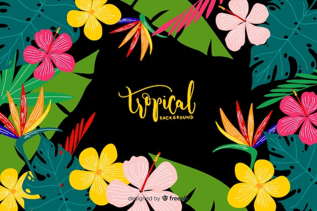 Free vector hand drawn tropical background