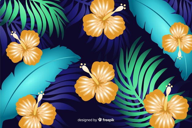 Hand drawn tropical background