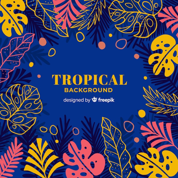 Sfondo tropicale disegnato a mano