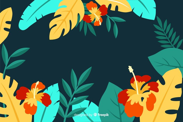 無料Vector 手描きの熱帯の背景