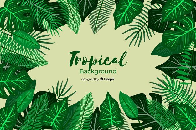 Hand drawn tropical background