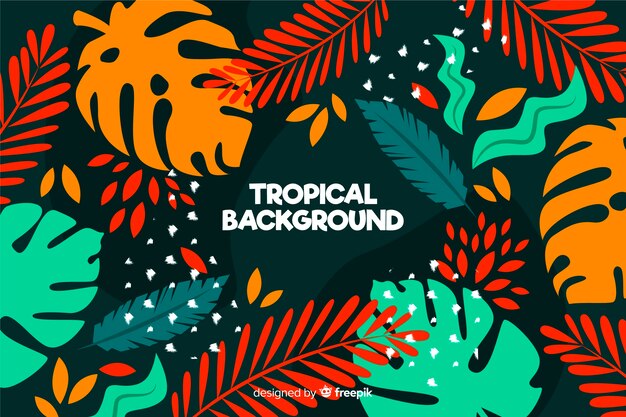 Hand drawn tropical background