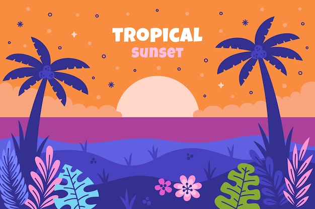 Free vector hand drawn tropical background