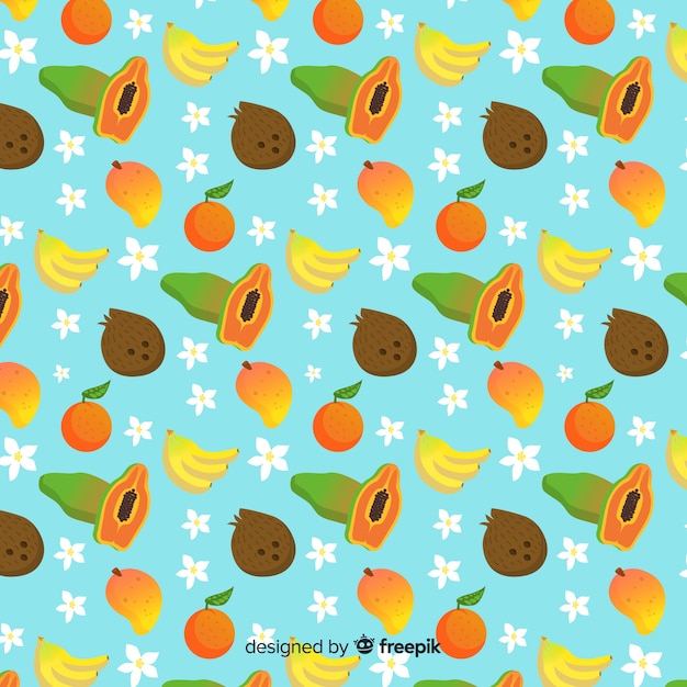 Hand drawn tropical fruit pattern