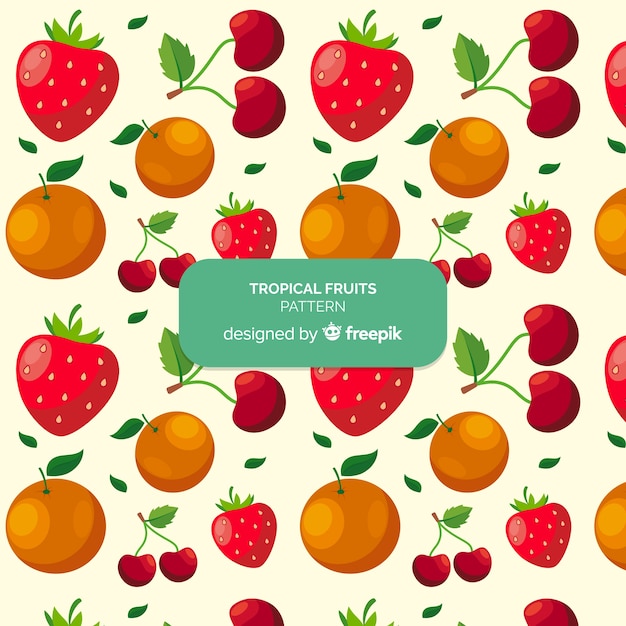 Hand drawn tropical fruits pattern