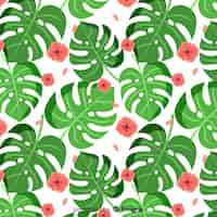 Free vector hand drawn tropical leaves background