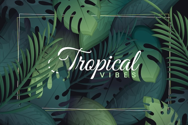 Free vector hand drawn tropical leaves background