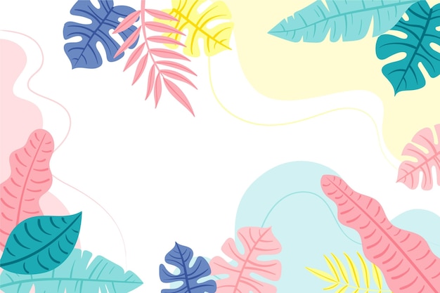 Free vector hand drawn tropical leaves background