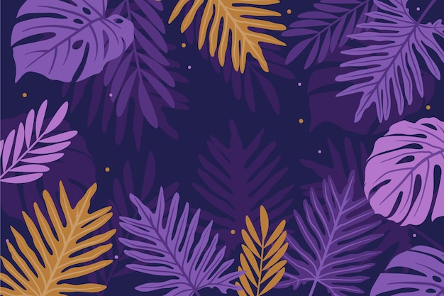 Free vector hand drawn tropical leaves background