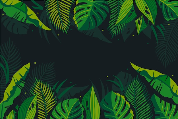 Free vector hand drawn tropical leaves background